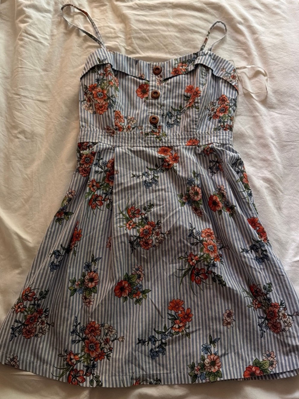 Forever 21 Blue and Orange Floral Mini Dress
